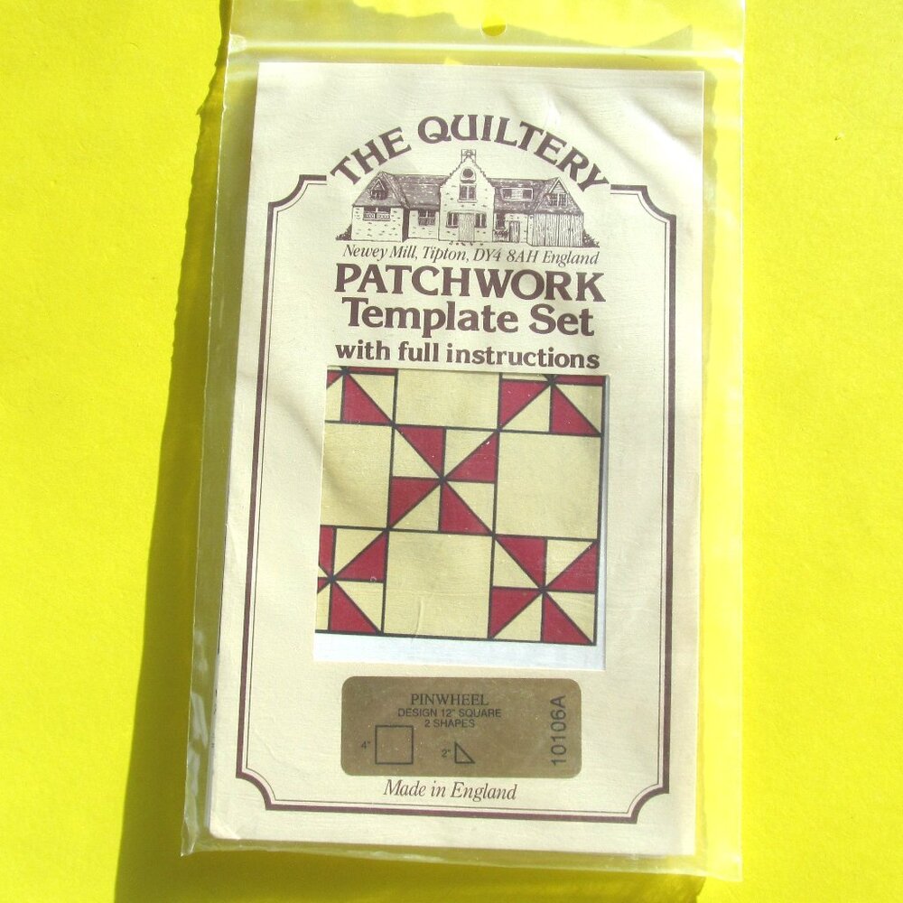Vintage patchwork template set PINWHEEL